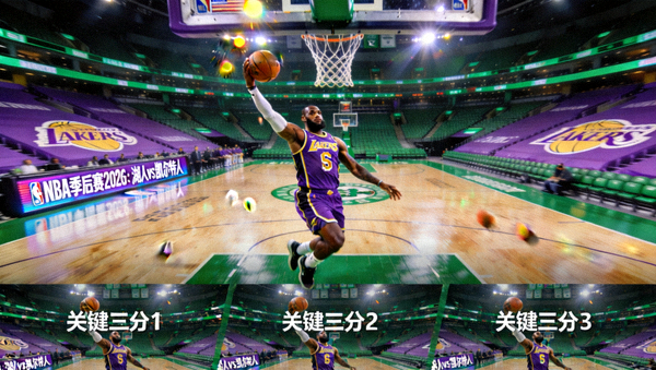 NBA季后赛2026：湖人vs凯尔特人，詹姆斯关键三分集锦